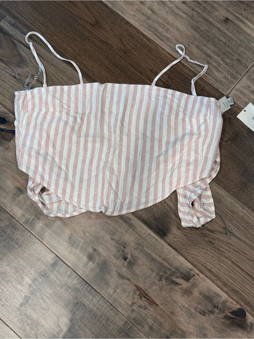 a new day Pink & White Striped Tie-Back Cami